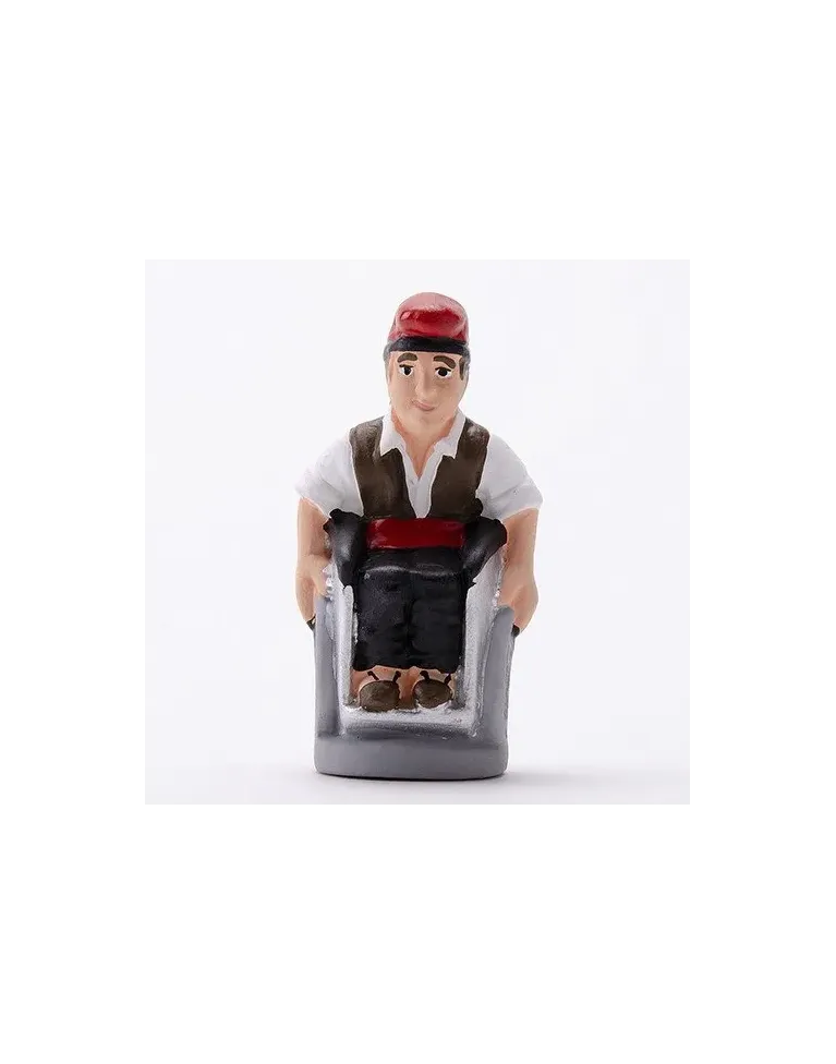 High-Quality Catalan Farmer Caganer Figure in Wheelchair - Buy Now