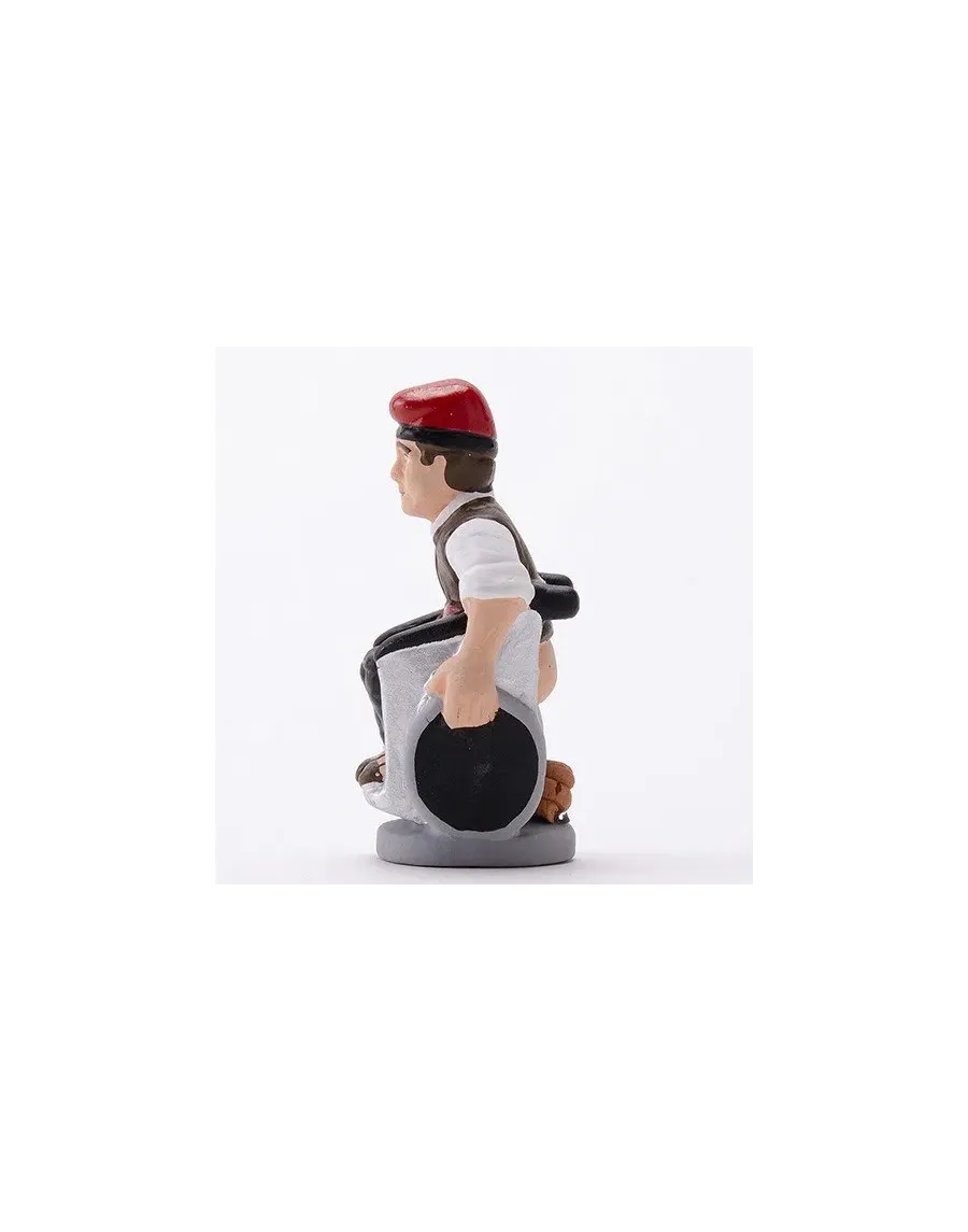 High-Quality Catalan Farmer Caganer Figure in Wheelchair - Buy Now