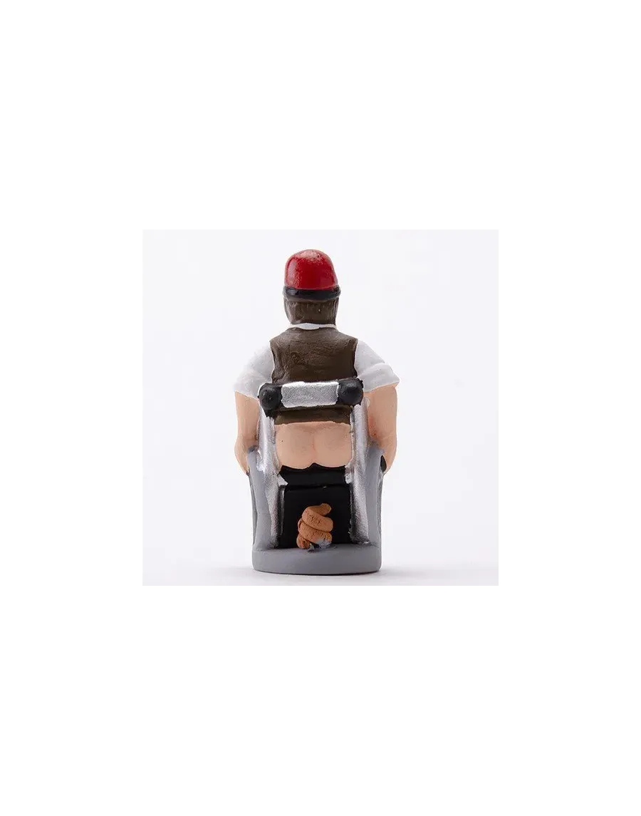 High-Quality Catalan Farmer Caganer Figure in Wheelchair - Buy Now