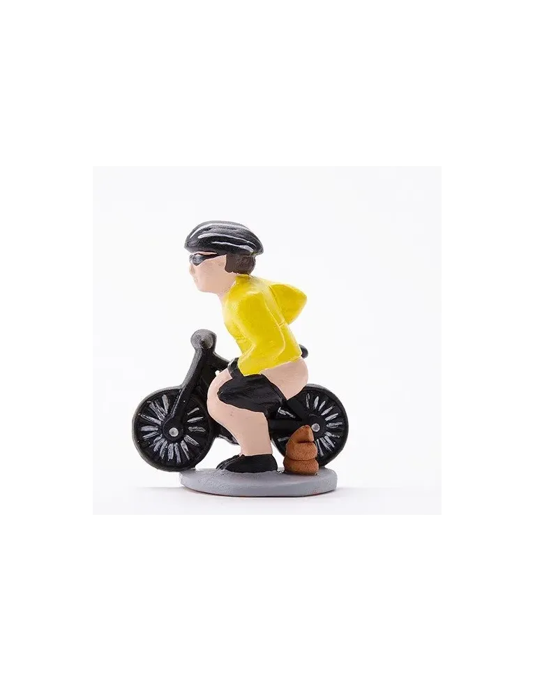 High-Quality Cyclist Caganer with Bicycle Figure - Buy Now