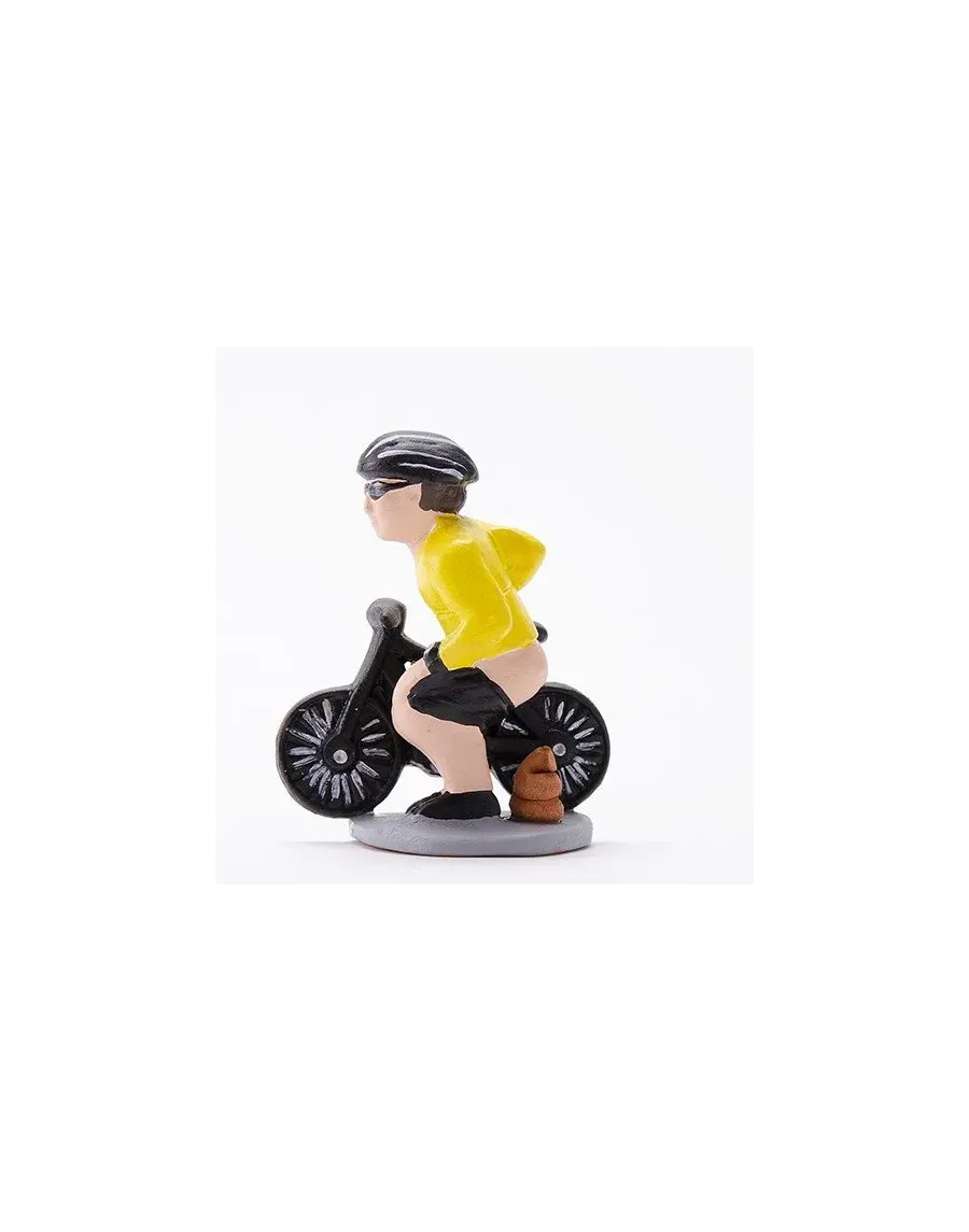 High-Quality Cyclist Caganer with Bicycle Figure - Buy Now