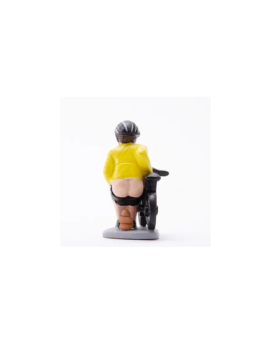 High-Quality Cyclist Caganer with Bicycle Figure - Buy Now