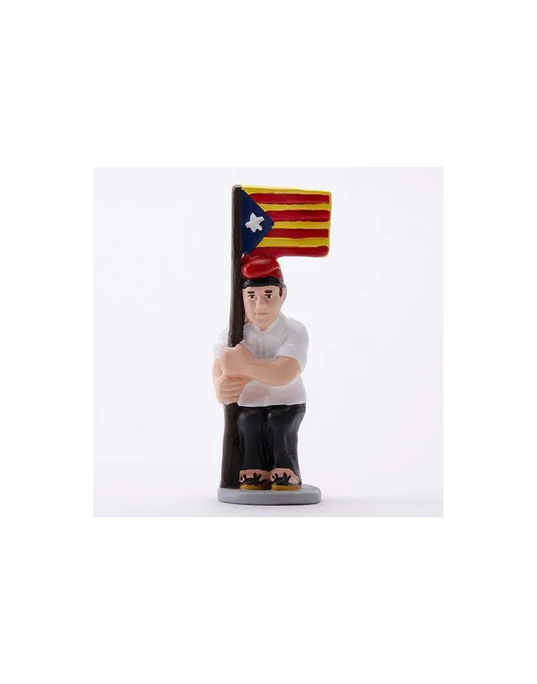 Figurine de Caganer Indépendantiste avec Drapeau de Haute Qualité - Achetez Maintenant