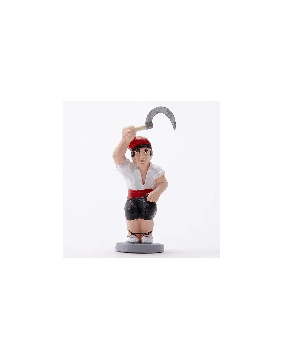Caganer catalan peasant reaper yellow