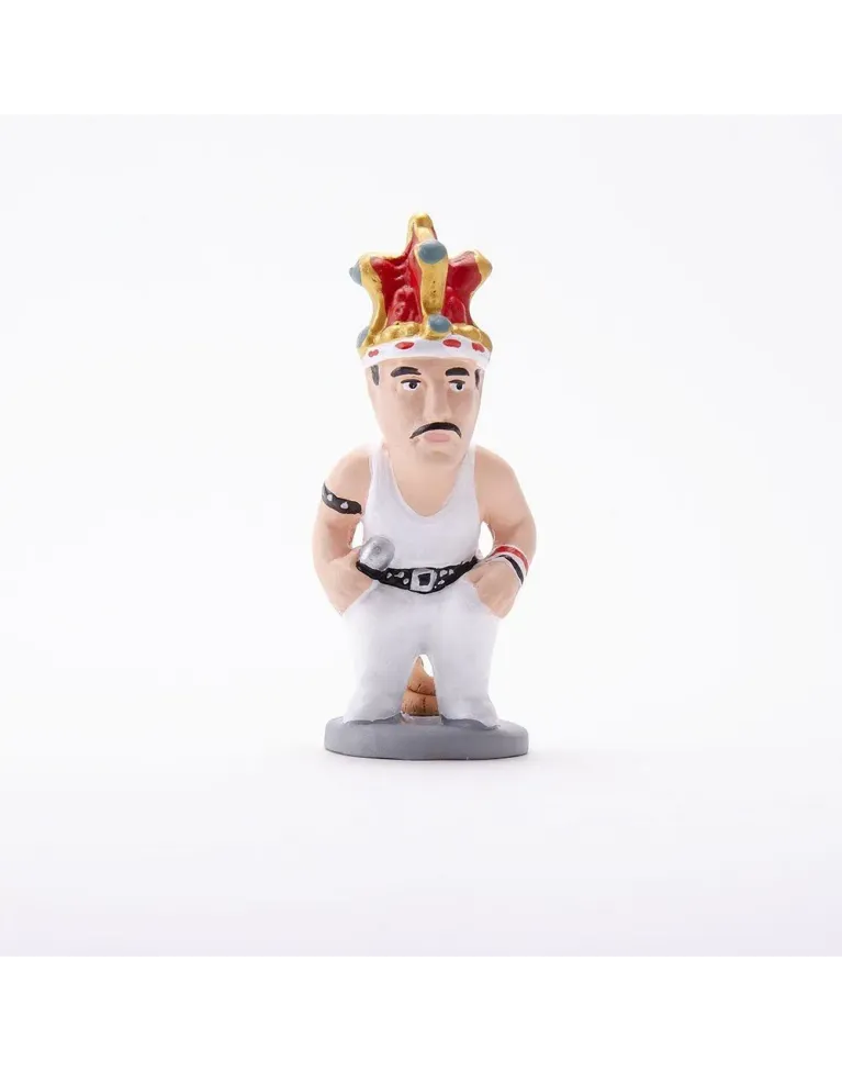 Figura de Caganer Freddie Mercury con Corona de Alta Calidad - Compra Ahora