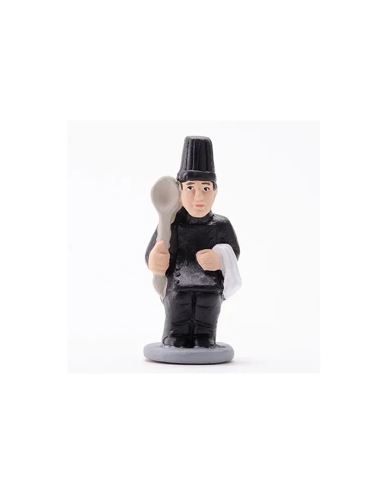 Figura de Caganer Cuiner amb Uniforme Negre d'Alta Qualitat - Compra Ara