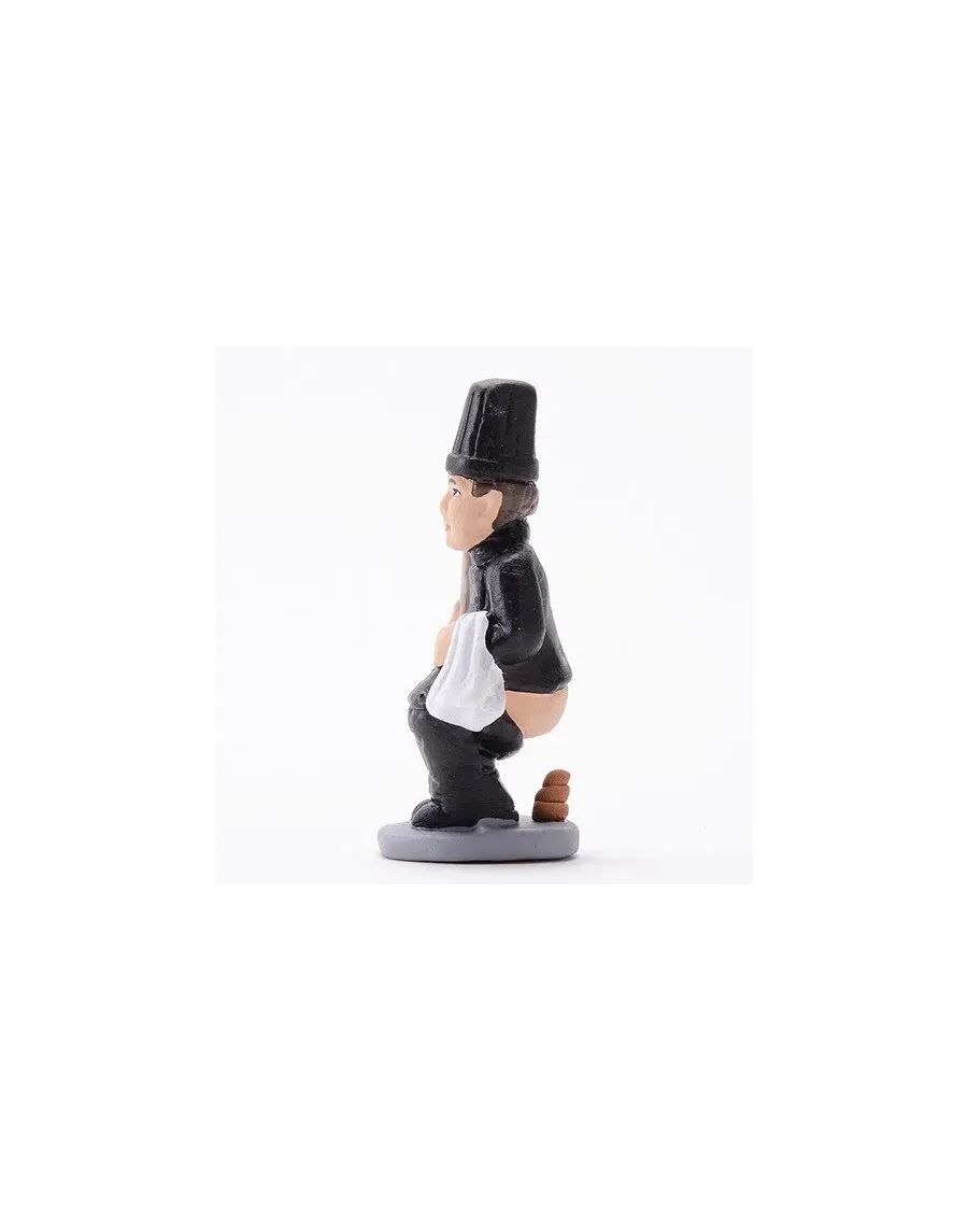 High-Quality Cook Caganer Figure in Black Uniform - Buy Now