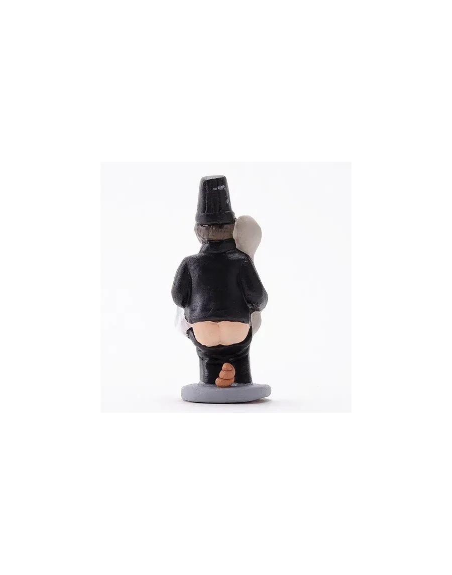 High-Quality Cook Caganer Figure in Black Uniform - Buy Now