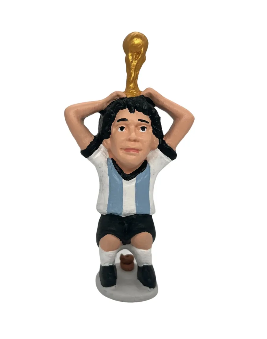 Figura de Caganer Maradona con Copa del Mundo de Alta Calidad - Compra Ahora