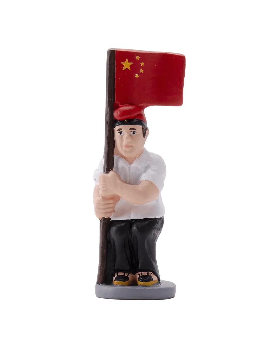 High-Quality Chinese Flag Caganer Figure - Buy Now