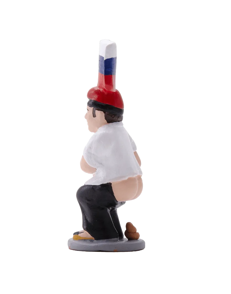 High-Quality Caganer Russian Flag Figure - Buy Now