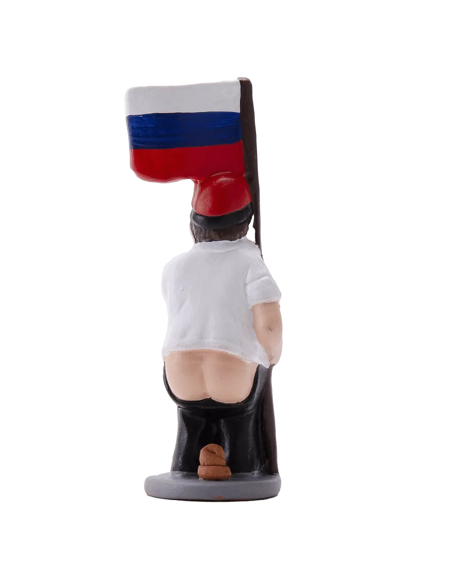 High-Quality Caganer Russian Flag Figure - Buy Now