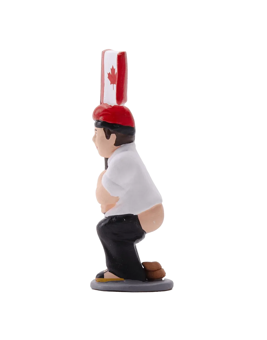 High-Quality Caganer Canadian Flag Figure - Buy Now