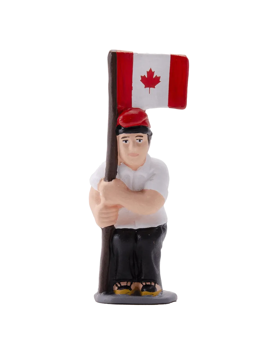 High-Quality Caganer Canadian Flag Figure - Buy Now