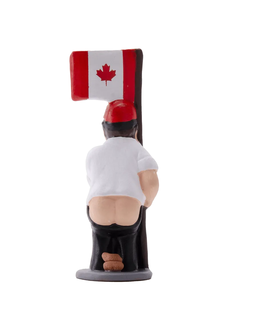 High-Quality Caganer Canadian Flag Figure - Buy Now