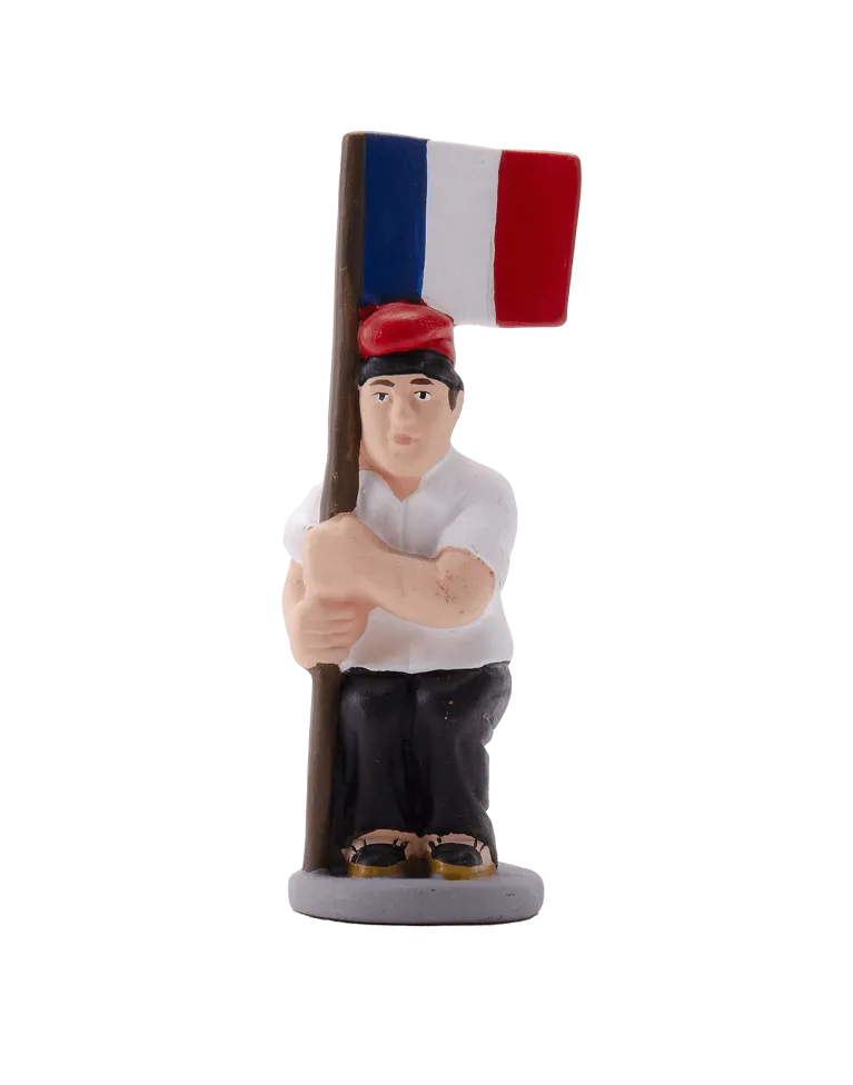 High-Quality Caganer French Flag Figure - Buy Now