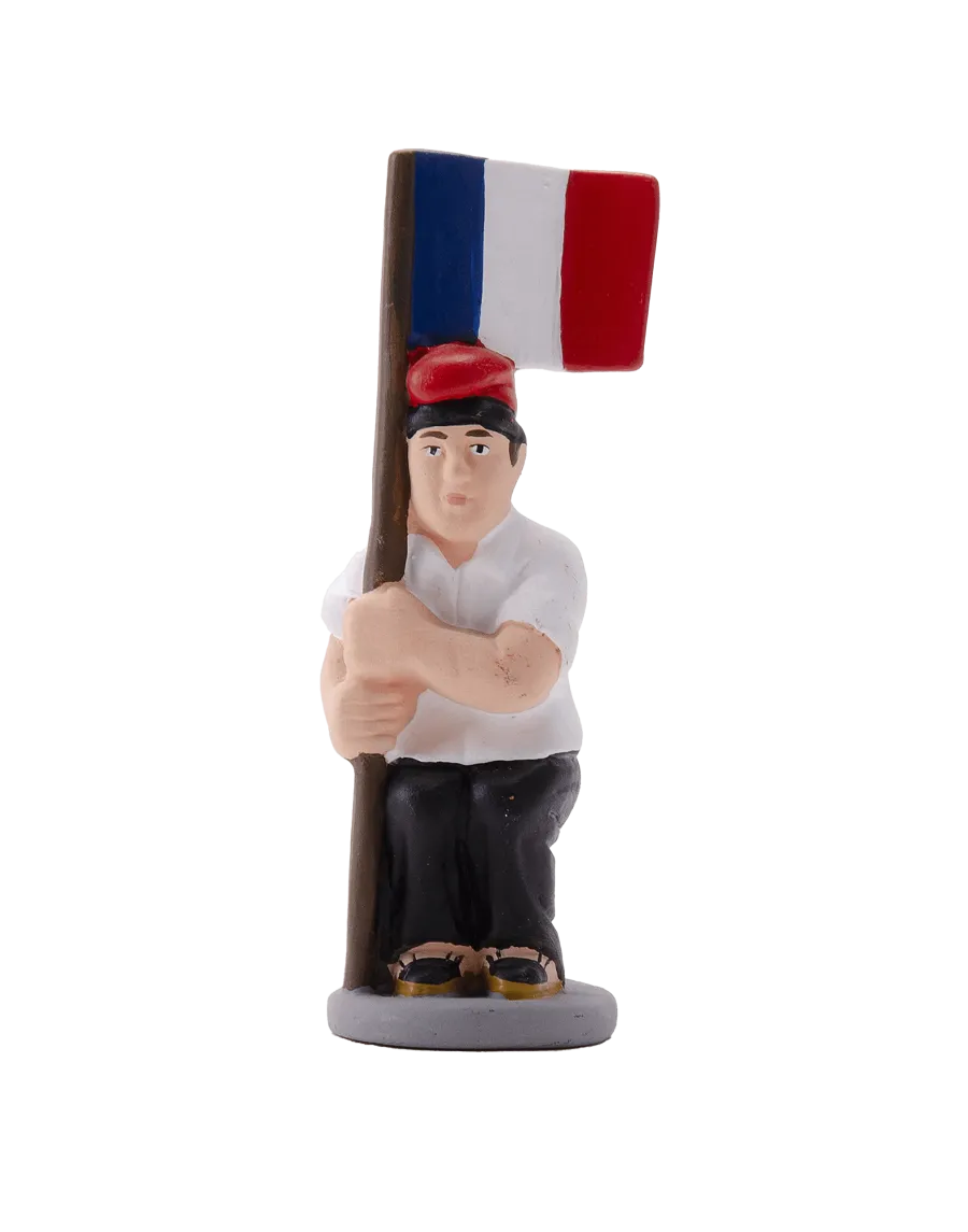 High-Quality Caganer French Flag Figure - Buy Now