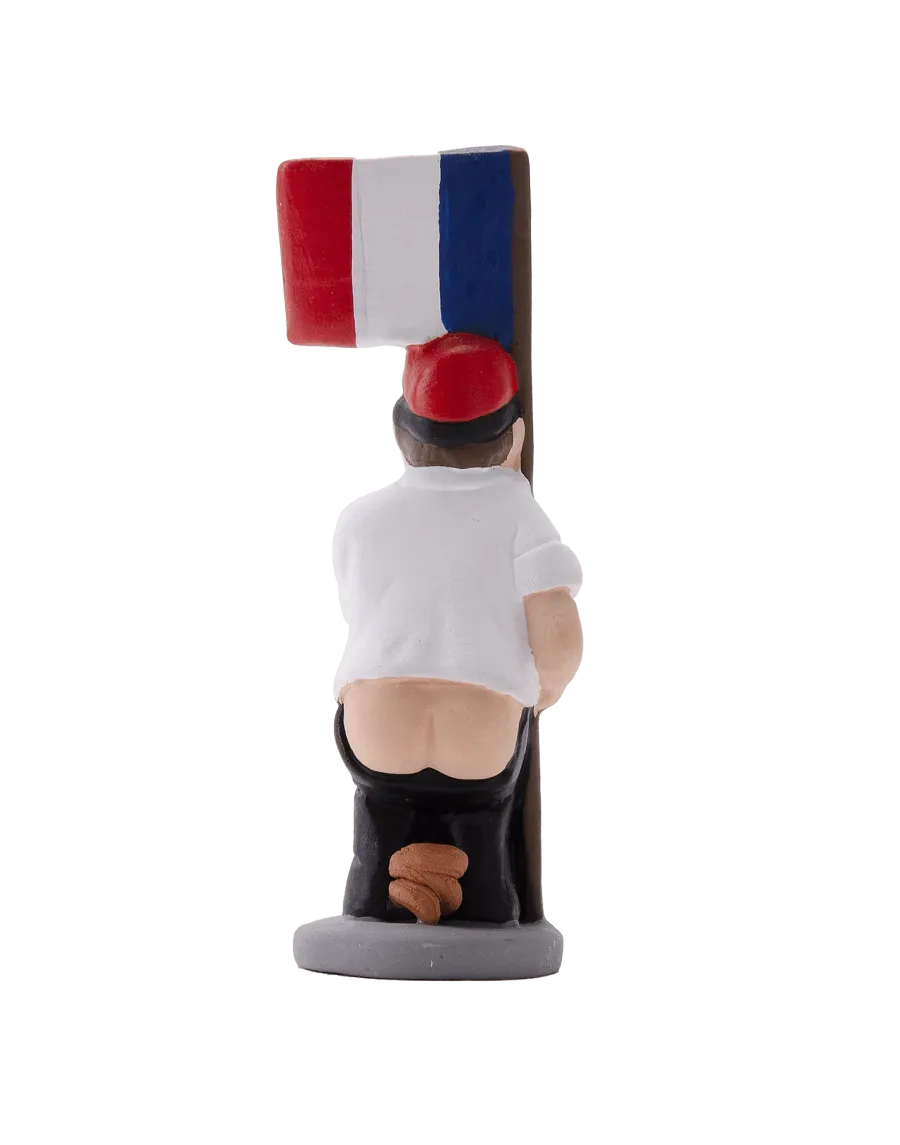 High-Quality Caganer French Flag Figure - Buy Now