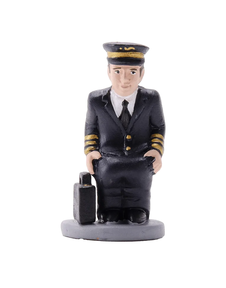 High-Quality Airplane Pilot Caganer Figure - Buy Now