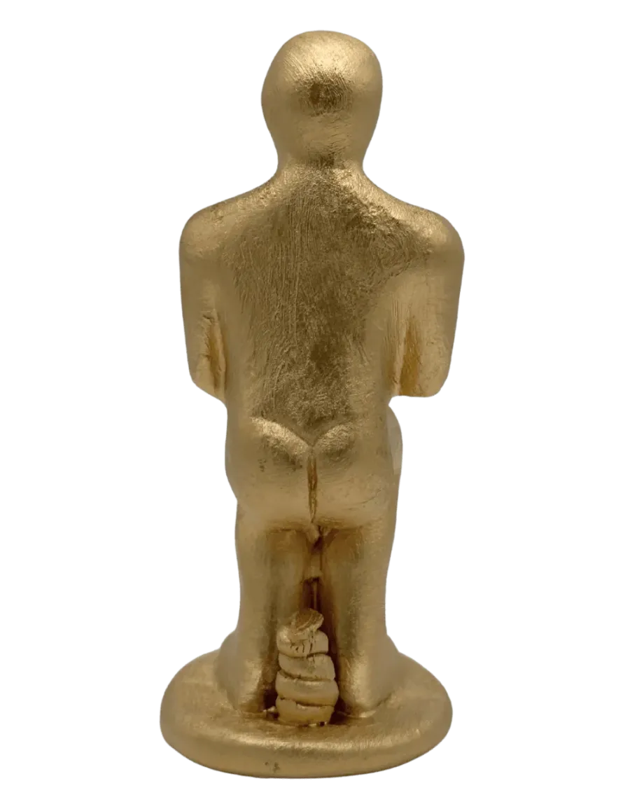 Hochwertige Goldene Statuette Caganer Figur - Jetzt Kaufen