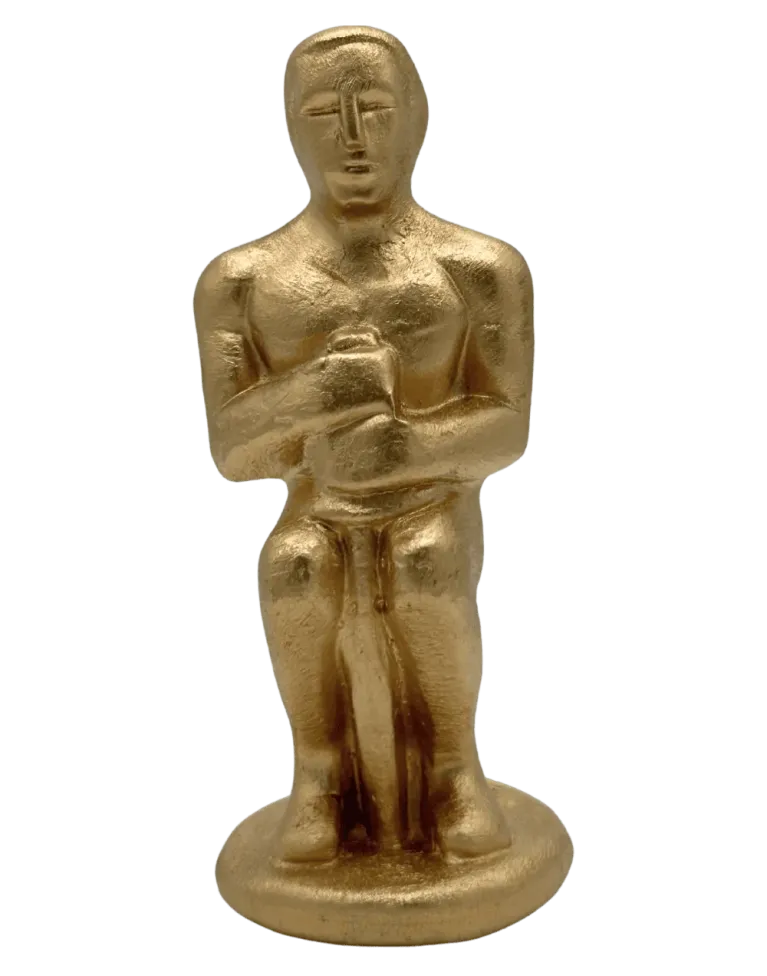 High-Quality Golden Statuette Caganer Figure - Buy Now