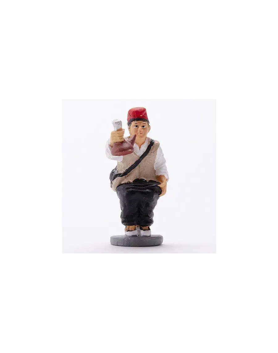 High-Quality Catalan Farmer Caganer Figure with Porrón - Buy Now