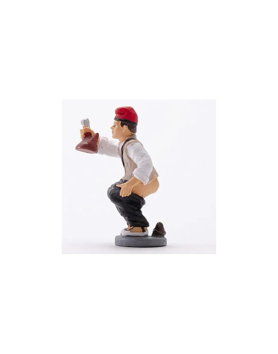 High-Quality Catalan Farmer Caganer Figure with Porrón - Buy Now